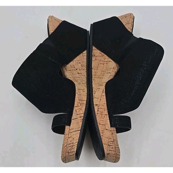 NEW Donald Pliner Gyer 10 Wedge Distressed Leather Black Metallic Sandal - Picture 6 of 12